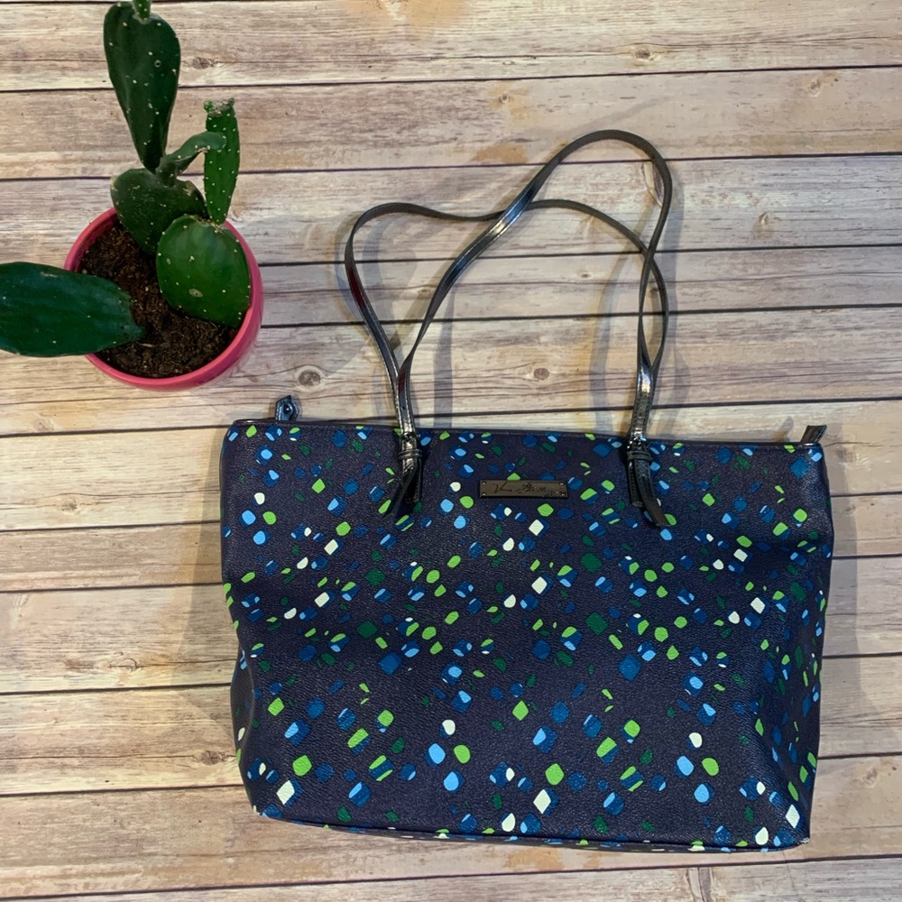 Vera Bradley Tote Purse Travel Bag Navy Blue